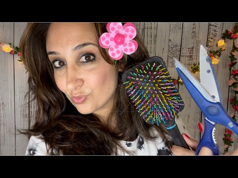 Sassy ASMR Chewing and Smacking GUM while giving you a Haircut Roleplay 💇‍♀️ Upclose/ Super Tingly