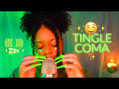ASMR 💚✨ECHOED TRIGGERS & MOUTH SOUNDS TO PUT YOU IN A TINGLE COMA 🤤✨🫠 (SO GOOD!!)