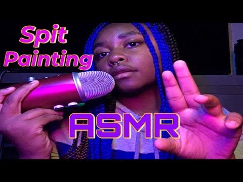 ASMR Spit Painting 🎨🖌 (intense mouth sounds 💦) #asmr #spitpainting