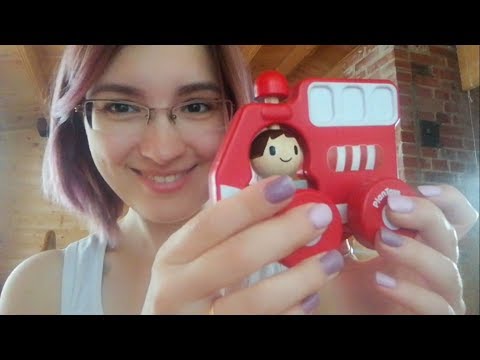 ASMR Wooden Wednesday | Toy Firetruck Tapping and Soft Spoken