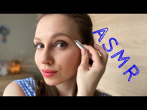 АСМР Ролевая игра Макияж бровей для подруги/ASMR Role play Eyebrow makeup for a friend