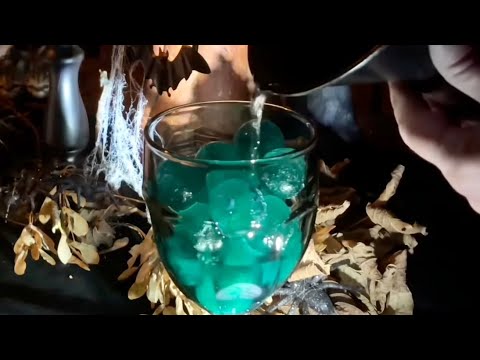 ASMR Water & Ice!  (No talking) Snapping & crackling & thunderstorm! Spooky vibes!