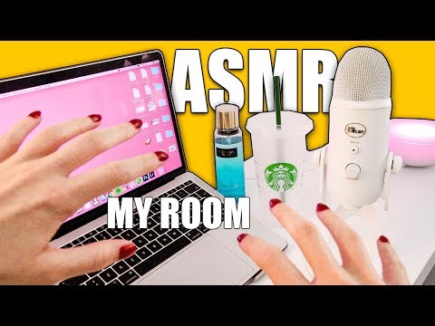 ASMR TAPPING AND SCRATCHING AROUND MY ROOM (desk)