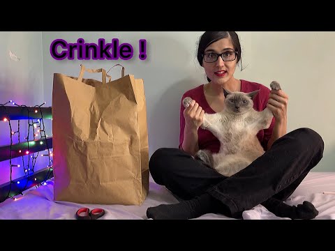 ASMR Crinkle Sounds - Crinkle Whisper Cat Supplies, Show and Tell! (crinkle video)