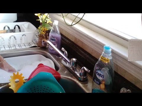 WASH DISHES WITH ME 🧽|WATERSOUNDS 💦#asmr #dishwashing #watersounds #subscribe ❤