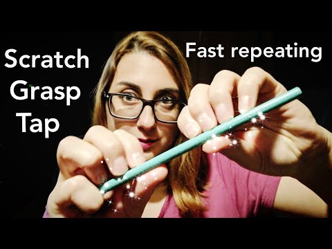 ASMR Tap, Grasp, & Scratch Objects Fast with Repeating Words (Amy custom)
