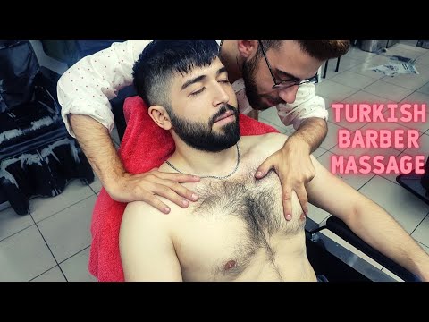 ASMR VERY RELAXING TURKISH BARBER MASSAGE-Asmr chest,face,head,arm,neck massage