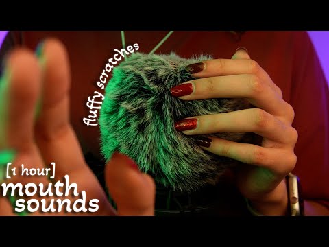*1 HOUR* Wet Mouth Sounds & Fluffy Mic Scratches (background asmr)