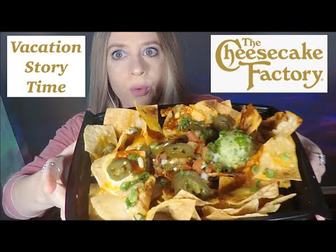 ASMR Eating Cheesecake Factory Nachos | Story Time My Cruise Vacation | Whispered Chit Chat Mukbang