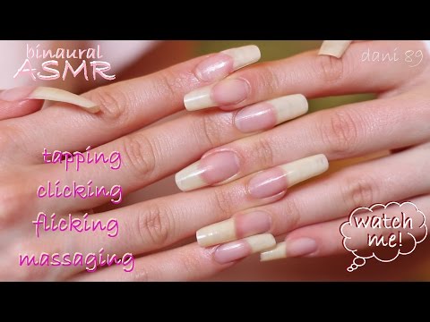 🎧 ASMR: nail flicking and tapping nails, clicking noises ✴ SOFT massage for nail care routine 💤