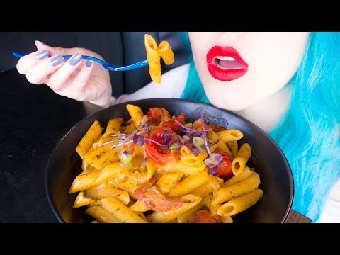 ASMR: One Pot Spinach Tomato Penne Pasta ~ Relaxing Eating Sounds [No Talking|V] 😻