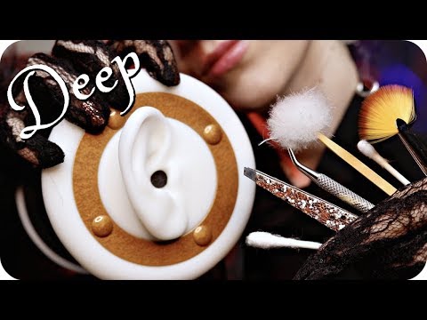 ASMR Ear Cleaning DEEP & Tingly (NO TALKING) Q-Tips, Tweezers, Feather, Metal & Bamboo Pick +