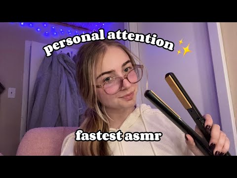 ASMR haircut + style for prom! (fast and aggressive personal attention)
