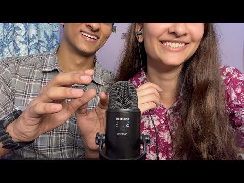 ASMR My bf tries asmr for the first time | (Tapping , scratching, lid & water sounds)