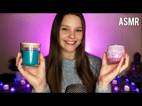 ASMR Glass Tapping on Candles and Whispering