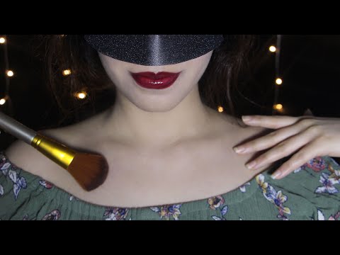 ASMR Brushing and Touching My Skin with MIC BRUSHING layered Sounds for Relaxation ( NO TALKING )