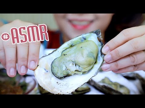 ASMR Mukbang Grilled Oysters,Chewy gulping eating sounds +食べる,咀嚼音,BJ먹방이팅 | LINH-ASMR