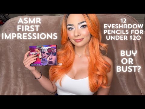 ASMR First Impressions | 12 Eyeshadow Sticks for Under $20 | Buy or Bust? (Soft Spoken)