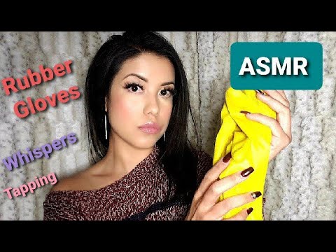 ASMR| Rubber Gloves Fast Tapping Semi Inaudible Whispers Rambling Hand Movements