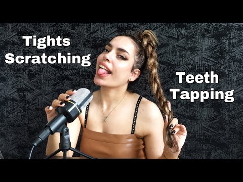 ASMR | Fast & Aggressive Clothes Scratching, ( Tights ) Leather Sounds, Teeth Tapping, Mouth Sounds