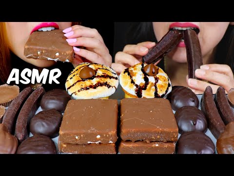ASMR CHOCOLATE COVERED MARSHMALLOW, S'MORES CUPCAKE, CHOCOLATE BANANA, ICE CREAM 먹방 | Kim&Liz ASMR