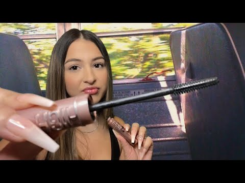 ASMR Toxic friend does your makeup fast & aggressive on school bus 🙄 *she apologizes*