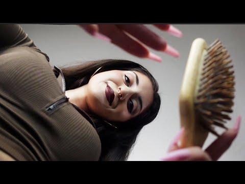 Girl brushes your hair ASMR personal attention, invisible scratching, head massage