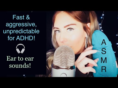 ASMR ⚠️ Fast & aggressive ⚠️ 360 degree, ear to ear triggers for ADHD with mouth sounds for tingles!
