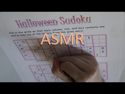 ASMR - Halloween Sudoku Puzzle - Soft Talking / Rambling, Writing
