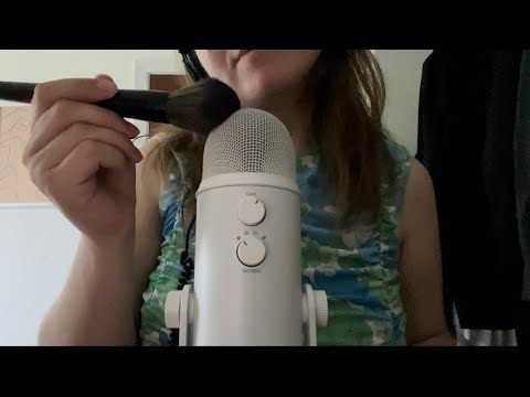 ASMR Mic brushing with a few mouth sounds:)