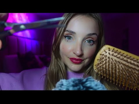 ASMR - Cozy Haircut, Pampering you 🥰( hair cutting, brushing and scalp massage )