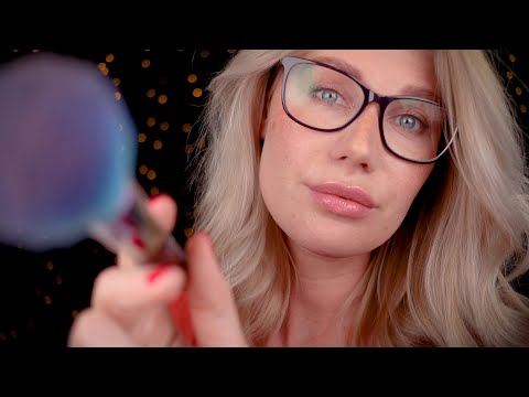 ASMR Makeup Artist Role Play [ stipple,  brush sounds, face touching & personal attention ]