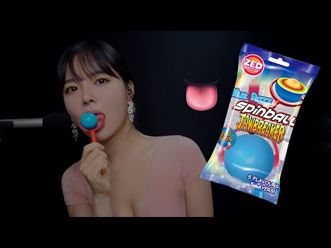 [ASMR] Wheel Jawbreaker Licking🤯 Lollipop Eating 돌돌~ 돌아가는 막대 사탕 이팅사운드