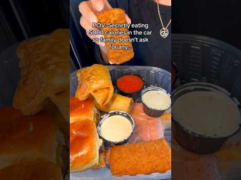 SECRETLY EATING IN THE CAR WITHOUT YOUR FAMILY #shorts #viral #mukbang