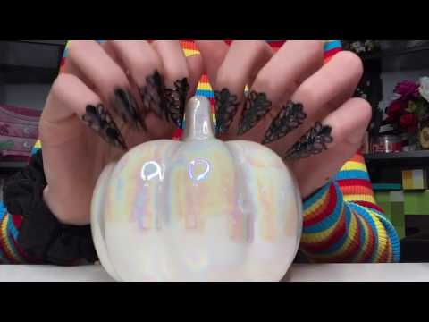 tapping and scratching on Halloween themed items for 10+ mins | NAIL CLAWS | NO TALKING | ASMR