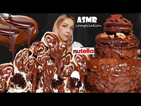 CHOCOLATE DESSERT MUKBANG 초콜릿 디저트 컬렉션 먹방 초콜릿 디저트 Chocolate Nutella Party ASMR | Oli ASMR