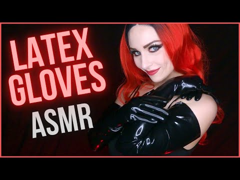 ASMR GLOVES | BLACK LONG LATEX GLOVES with Silicon oil. Camera touching and hand movements.