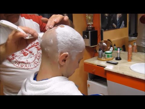 Head shave in a silent barber shop - ASMR relaxing sounds to sleep