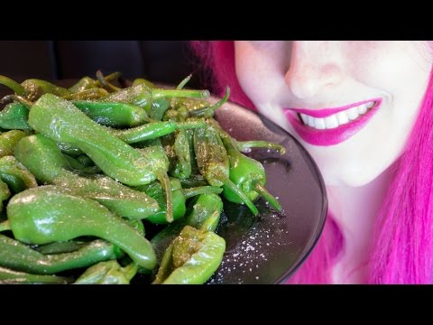 ASMR: Spanish Padrón Peppers | Crunchy Pepper Heaven ~ Relaxing Eating Sounds [No Talking | Vegan] 😻