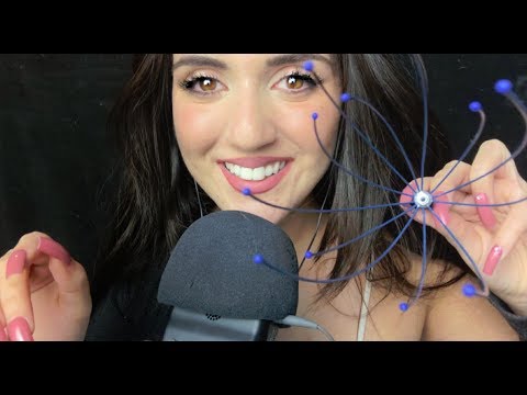 ASMR SLOW PERSONAL ATTENTION FOR SLEEP (scalp massager tool, face brushing, face tapping, ...)