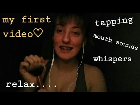 asmr | mouth sounds, tapping, rambling, brushing the camera; my first video! ♡