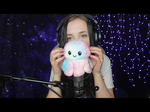 ASMR - Fluffy triggers with soft rain-sounds on the background