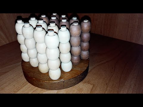 ASMR Wooden Game "Four In A Row" Tapping & Scratching, Rusting & Rubbing (ENG, Whisper)