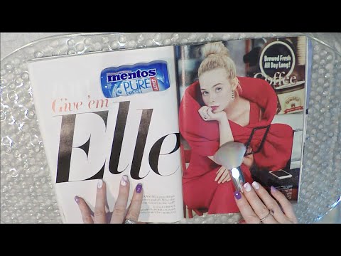 ASMR Gum Chewing Magazine Flip Through | Close Tingly Whisper | Elle Fanning In Style