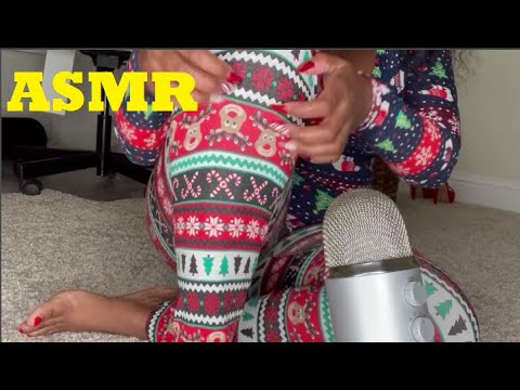 ASMR - AGGRESSIVE LEGGINGS SCRATCHING + MY FEET  🤭  | CHRISTMAS EDITION
