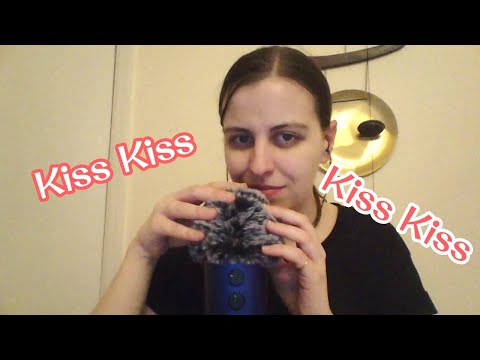 ASMR Kisses & Personal Attention with Fluffy Mic Stroking & Camera Brushing (No Talking After Intro)