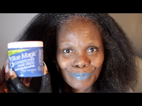 GREASING SCALP WITH BLUE MAGIC ASMR HAIR SOUNDS TRIDENT  CHEWING GUM