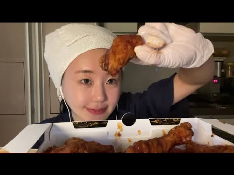 [asmr]교촌치킨 먹방 하면서 수다 Soy sauce spicy chicken mukbang sound Eating Show & Talk