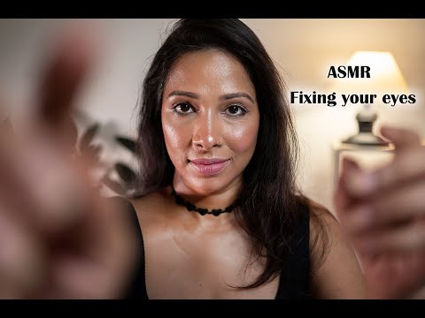 fixing your eyes the weirdest way! slow asmr, hand movements, eye massage