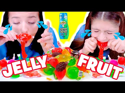 ASMR Jelly Fruit Challenge with Most Popular Sour Candy Mukbang